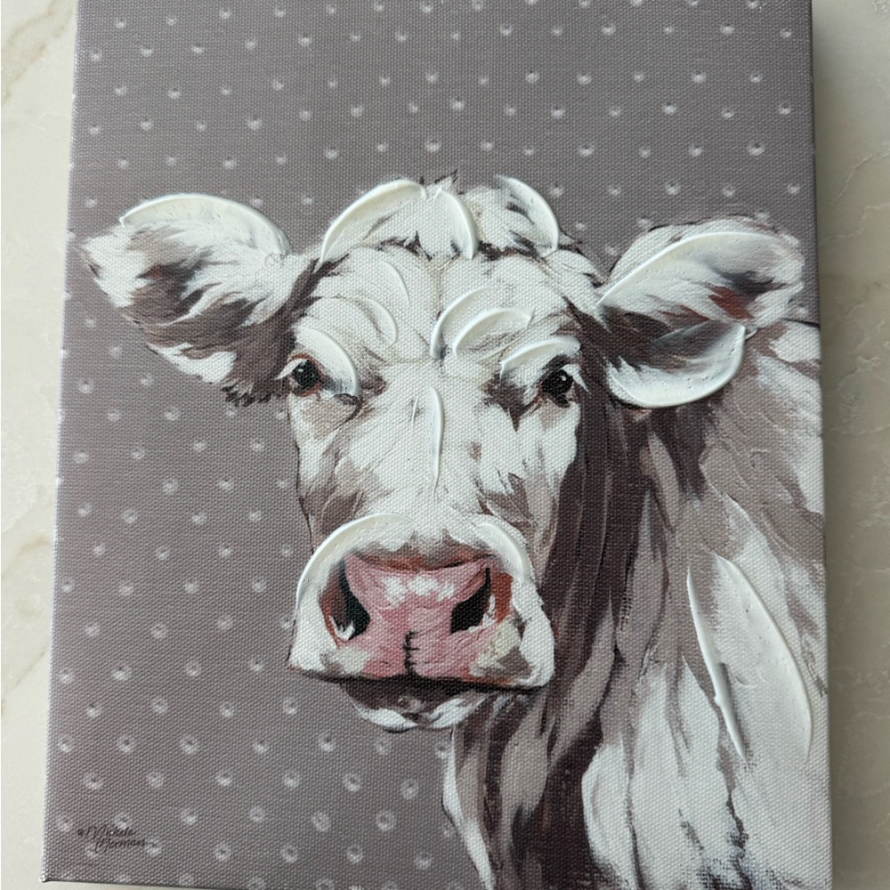 Polka Dot Cow Canvas Art